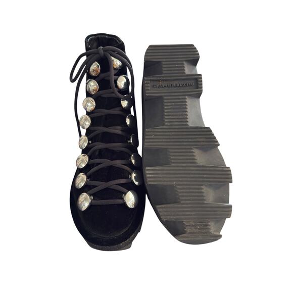 Alexander Wang Sam Lace-up Hook Platform Bootie in Black tone Women's Size 37 - Picture 7 of 11